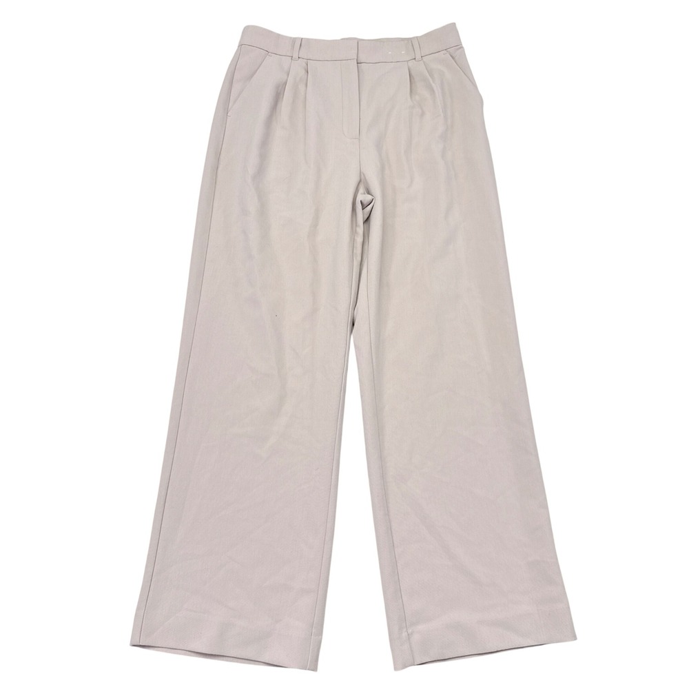 Abercrombie & Fitch Wide Leg Pleated Pants Womens Size 32 / 14 Tan High Rise